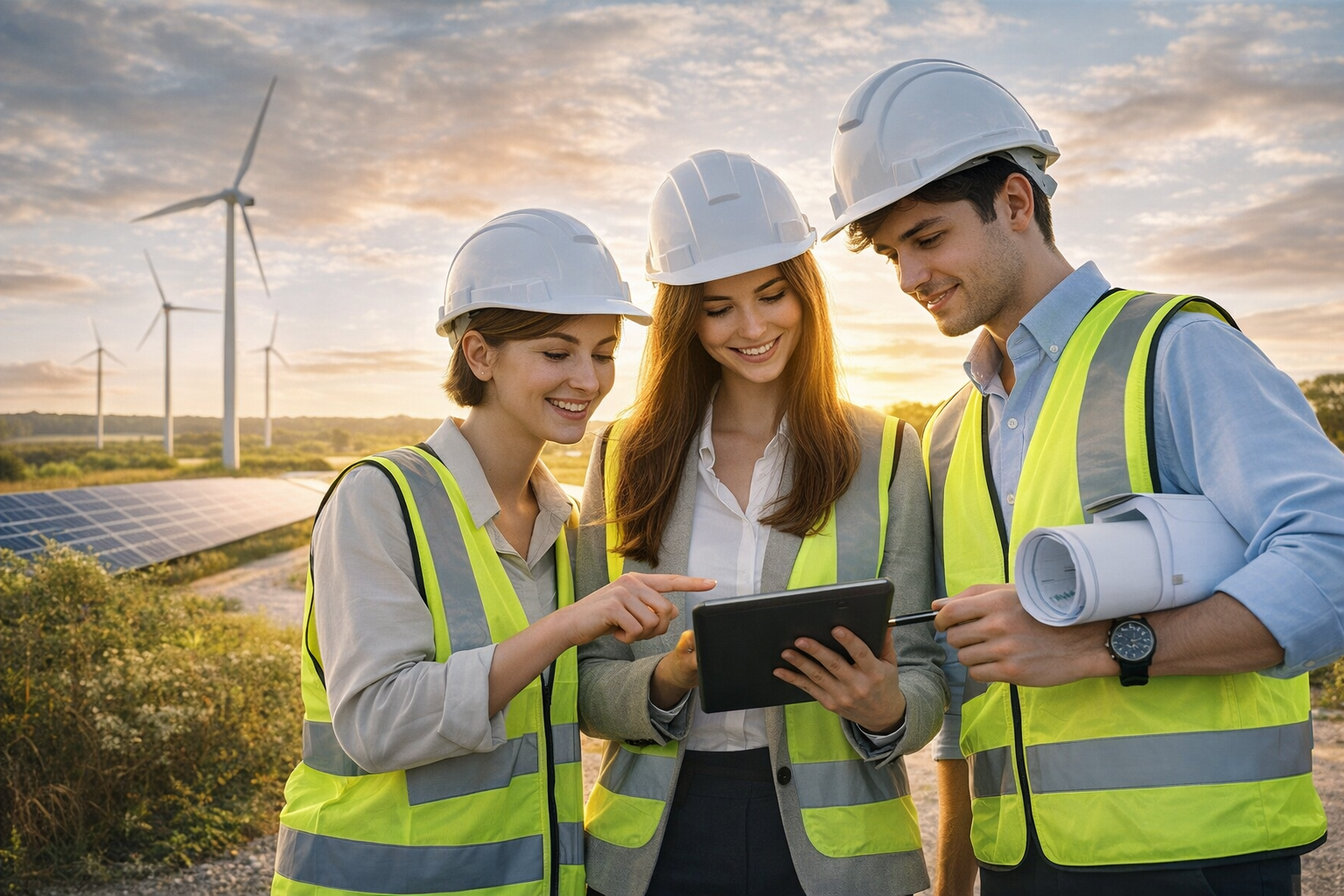 Zespół przy projekcie energetycznym